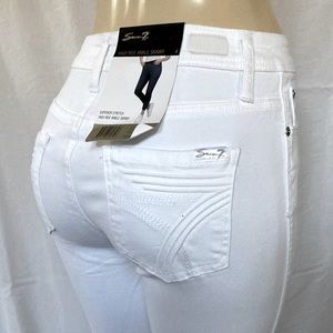 SALE - DISTRESSED SEVEN 7 ANKLE SKINNY Jeans Size 4 White Color Ripped NWT